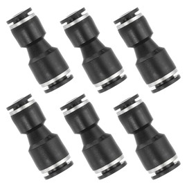 PATIKIL 6 Pcs Straight Union Push to Connect Fitting, 3/16" x 5/16" OD Tube Reducer Connector Quick Push Lock Adapter Air Hose Fitting for Pneumatic System Pipeline Connection, Black
