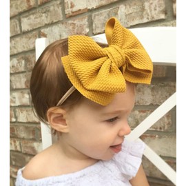 Kewl Fashion Baby Girl's Toddler 5 Inch Soft Bow-knot Nylon Hairband Headband Headdress (Ginger)