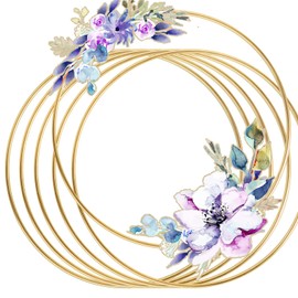 SOSMAR Pack of 6 30 cm Metal Rings for Crafts - Flower Ring Decoration Wedding Decoration Craft Metal Rings Dream Catcher Rings Macrame Rings Metal - Gold Coated