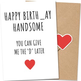Funny Birthday Card for Husband Boyfriend Him, Valentine's Day Greeting Card, Birthday Decorations & Gifts for Men, Best Mens Happy Bday Handsome Gifts Ideas 2025, Include Kraft Envelope & Sticker