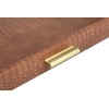HofferRuffer Elegant Decorative Serving Tray, 20"x20" Square Faux Leather Ottoman