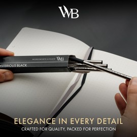 Wordsworth and Black Rollerball Pen Refills [Black], Set of 4, Replaceable Refills - Medium Tip, Quick Drying Black Ink, Standard Size Rollerball Pens, Smooth Writing