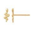 14K Solid Gold Snake Mini Stud Earrings, Upper Earlobe Cartilage