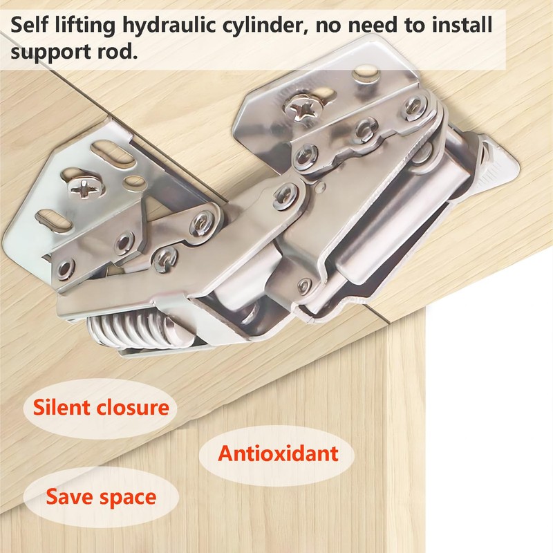 Qrity 4 PCS Cabinet Hinges Heavy Duty Lid Stay Hinges,