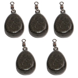 Fishing Lead Weight Sinker 5pcs/10pcs -JSHANMEI 2oz Pear Lead Sinker Black/Brown/Green Weights Carp Flat Side for Carp Fishing (Brown, 10pcs)