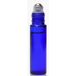 Caribbean Coastal Delights 2 Roll-on Refillable Glass Perfume Bottle Purse or Travel Size - Blue 1/3oz .33 Fl. oz. 10ml