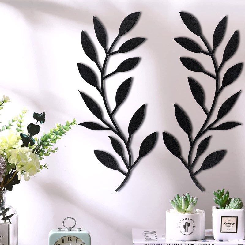 Zhengmy 2 Pieces Metal Tree Leaf Wall Decor Vine Olive