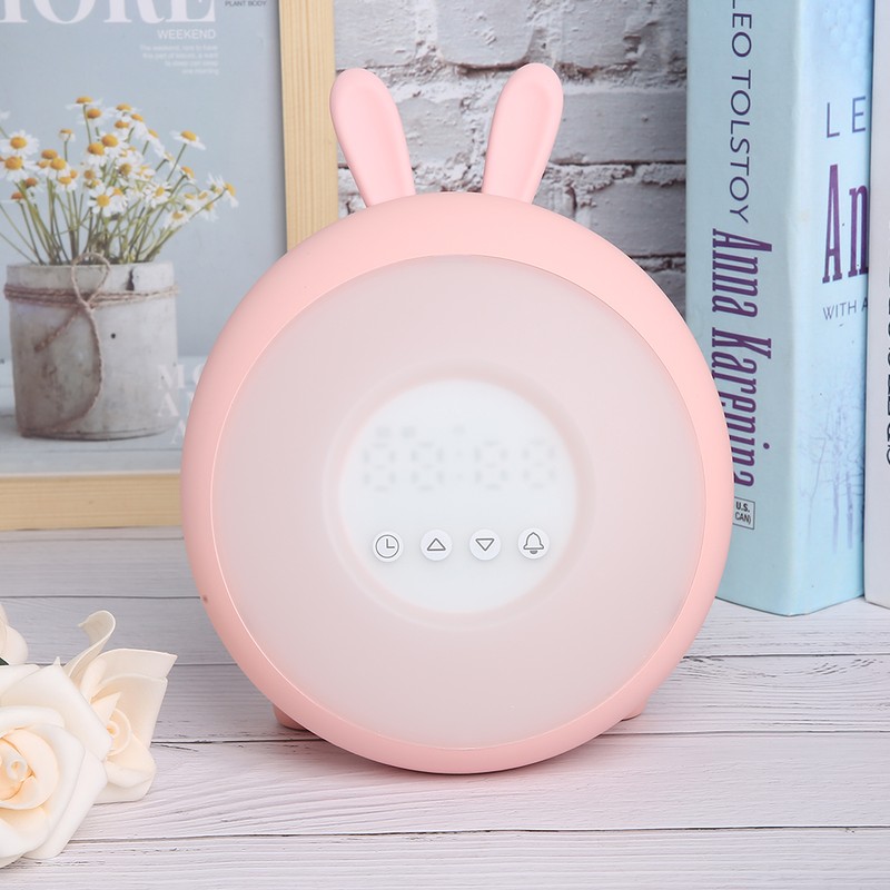 Cute Cartoon Silicone Lamp Bedroom LED Digital Touching Control Alarm