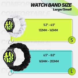 Scrunchie Bands for Garmin Forerunner 35,for Women Girl,Fabric Replacement Smart Watch Wristbands Straps,Accessories,Large Small (Black, Small)