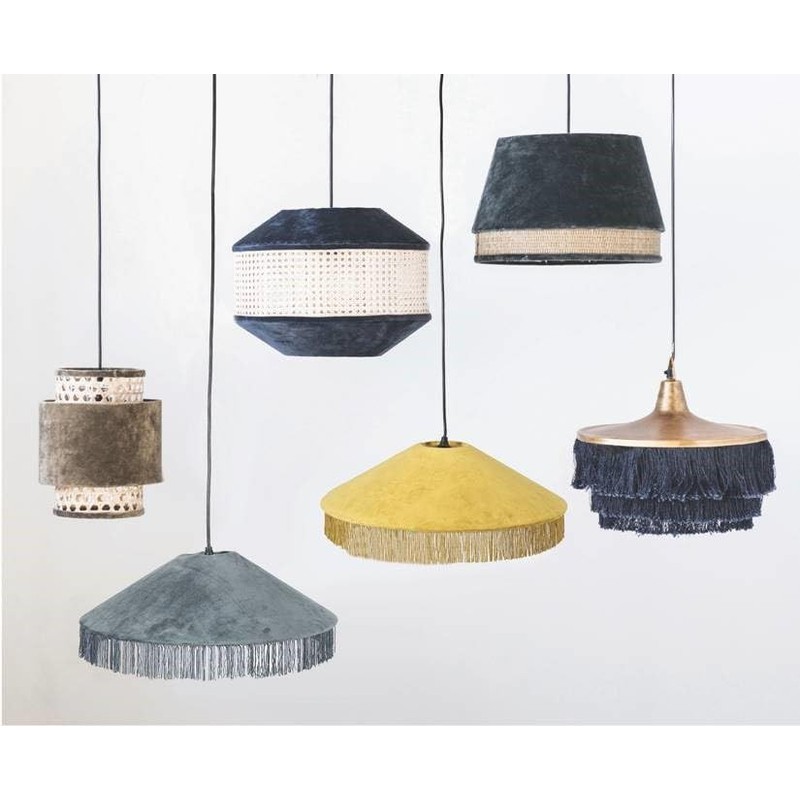 Cotton Velvet Pendant Light with Decorative Fringe Ceiling andKitchen Lights