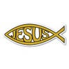 Gold Jesus Fish Mini Magnet by Magnet America Is 1.375"