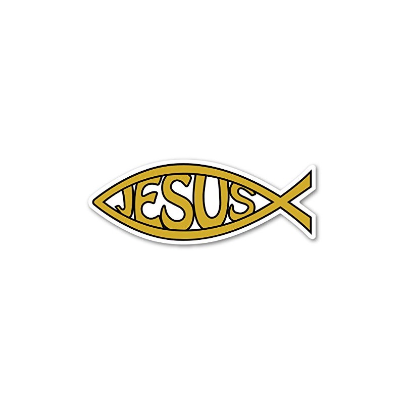Gold Jesus Fish Mini Magnet by Magnet America Is 1.375"