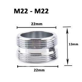 Faucet Aerator Adapter, 22mm Standard Male Thread Faucet Aerator Connector, Brass Water Conditioner Filter Kitchen Sink Aerator Adapter (M22-M22)