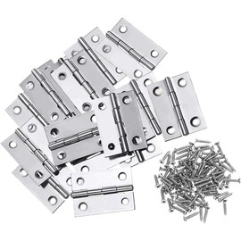Pack of 12 Hinges Foldable, 27 mm × 24 mm Stainless Steel Hinge Piano Hinge Hinges Small Hinge for Doors Windows Cabinets with 48 Screws