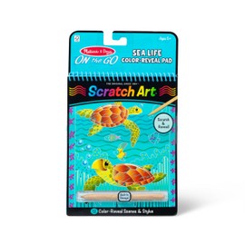 Melissa & Doug On The Go Scratch Art Sea Life Color-Reveal 12-Page Activity Pad Creative Play for Boys and Girls Ages 5+ - FSC-Certified Materials