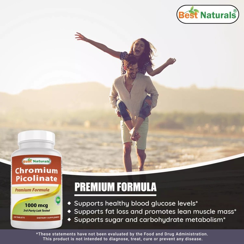 Best Naturals 2 Pack Best Naturals Chromium Picolinate 1000mcg 240