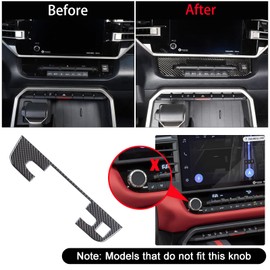 Car Air Conditioning Climate Control Trim Cover Fit Toyot@a Tundra/Sequoia 2022-2024 Center Control AC Climate Control Button Adjust Panel Cover Frame Sticker Accessories (Not Fit JBL Sound System)