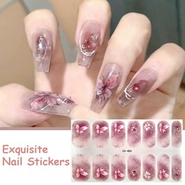 28 Stück Gel Nagellack Aufkleber, Gel-Nagelaufkleber, Gel Nail Stickers, Gellack Wraps für Nagel für Damen Mädchen Dekoration Nageldesign (C)