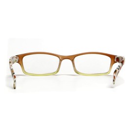 Calabria Hannah Reading Eye Glasses +3.50 Brown Olive Polka Dot Women Trendy Readers Rectangular Eyeglasses w/Case