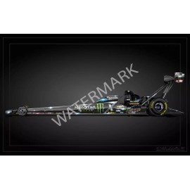 Brittany Force 2025 Top Fuel Dragster Posters Rendering 2 side print