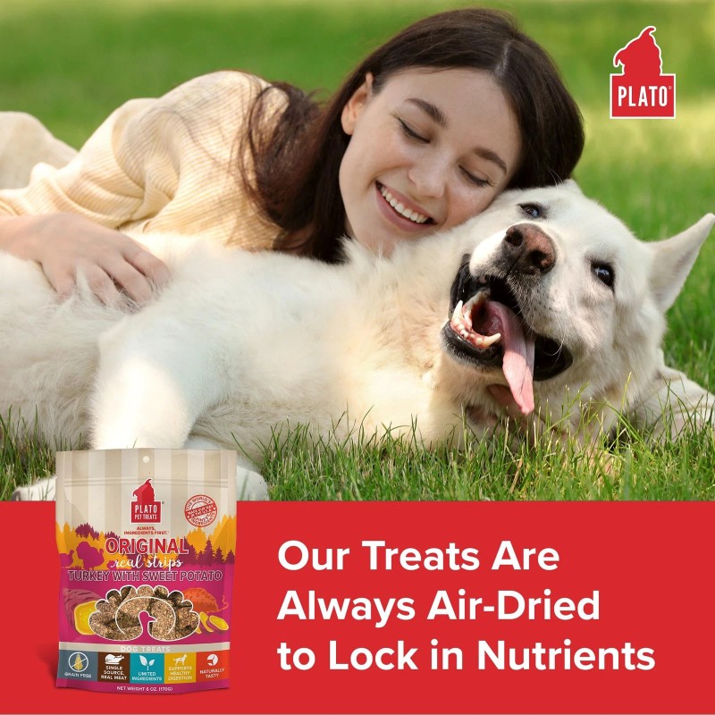 PLATO Grain Free Turkey Meat Bars Soft Dog Treats for