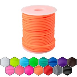 Craft County Hollow Rubber Tubing – 75 ft Spools of Super Flexible Tubing – Great for Arts & Crafts – Orange 2 mm