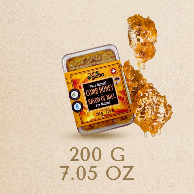 NutroGusto Pure Natural Honeycomb – 100% Canadian Comb Honey –