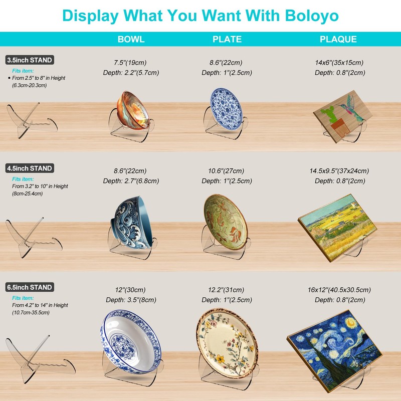 Boloyo "X Shape Acrylic Bowl Display Stand, 6.5 Inch 1PC