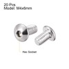 uxcell M4x6mm Machine Screws Hex Socket Round Head Screw 304