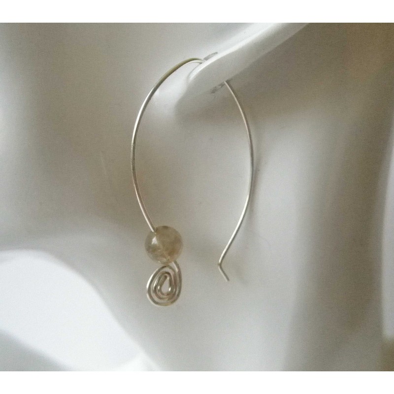 Ohrringe ELIPS Edelstein versilbert (Rutilquarz)