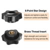 sourcing map 6pcs Star Knobs M8 Female Thread 38mm 6-Point
