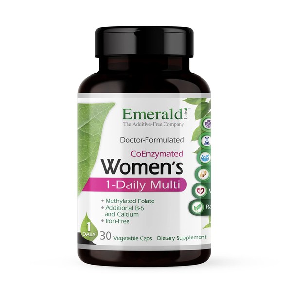 Emerald Labs Women's 1-Daily Multi - Complete Multivitamin with CoEnzymes, Vitamin B6, and Calcium - 30 Vegetable Capsules