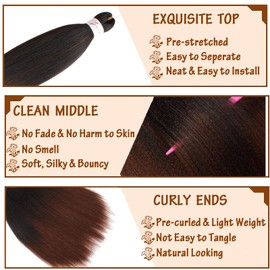 EFFGOCO Pre Stretched Braiding Hair Long Braid 30 Inch 8 Packs Professional Braiding Hair Extensions Synthetic Crochet Twist Braids (30Inch, 1B/30)