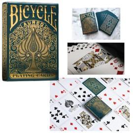 Bicycle Playing Cards 2 Deck Aureo Collector’s Bundle, Green Gold and Black Gold