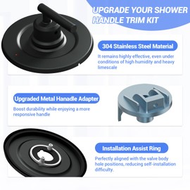 Upgraded Trim kit Replacement for Moen Gibson T2901BL, Single Shower Handle, Compatible with Moen Posi-Temp Valve, Matte Black