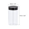 sourcing map Round Plastic Jars with Black Screw Top Lid,
