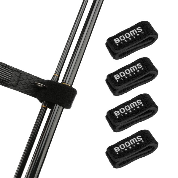 Booms Fishing RS3 Rod Belt, Black, 150mm, Pack of 4