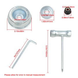 TopHomer Lawnmower Blade Adapter Kit Rider Plate Collar Nut L-Wrench Strimmer Attachments Compatible with Stihl FS120 FS130 FS130R Maintenance Kit