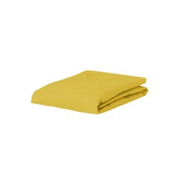 Essenza The Perfect Organic Jersey Fitted Sheet, Mustard Yellow, 140-160 x 200-220 cm, 95% Organic Cotton Percale (GOTS), 5% Elastane, Plain