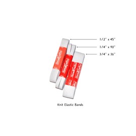 SewKrafts Knit Elastic - 3 Pack - 1/4" x 90", 1/2" x 45" and 3/4" x 36", Elastic for Sewing, White Elastic Bands for DIY Projects, Used on Waistbands, Sleeves, Necklines, Skirts, Swimwear, Leg Bands