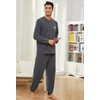 U2SKIIN Mens Henley Collar Pajama Set Long Sleeve Pajamas for