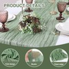COWANIEE 2 Pcs Green Table Runner, Cheesecloth Table Runner Decorations