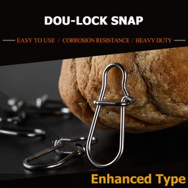 Atibin Duo Lock Fishing Snap Stainless High Strength Fishing Snap Swivel Quick Change Fishing Snap Clip Black Nickel 100pcs 37lbs