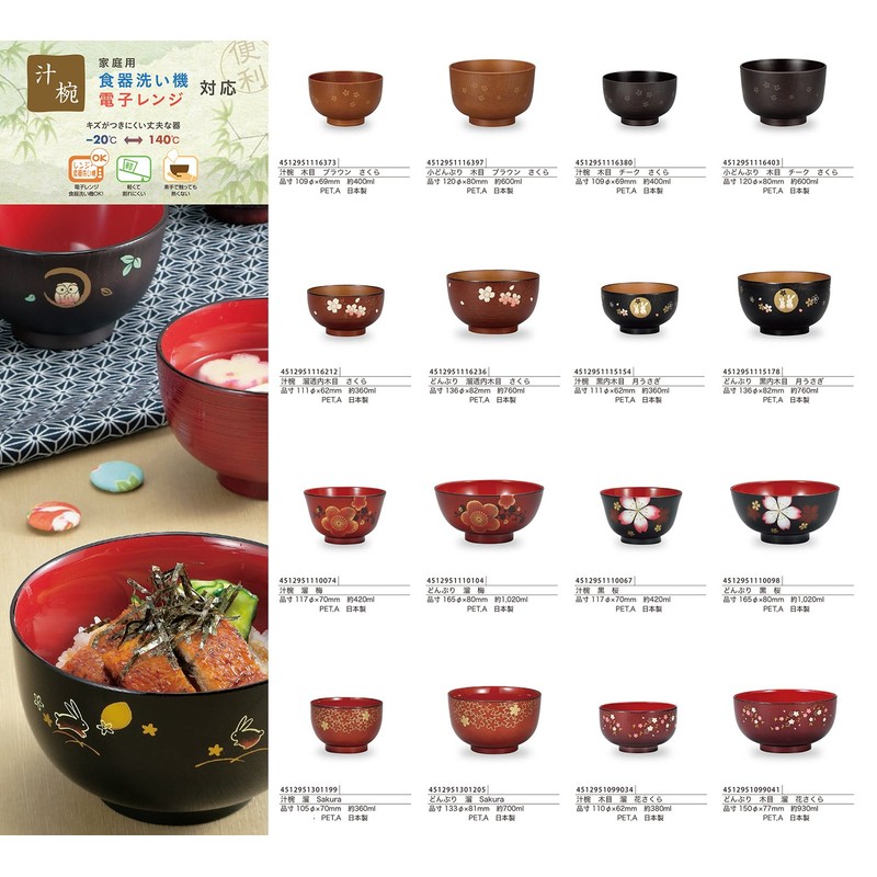 Poni Characters Industrial 丼 Grain Sakura Small Bowl Brown 600ml