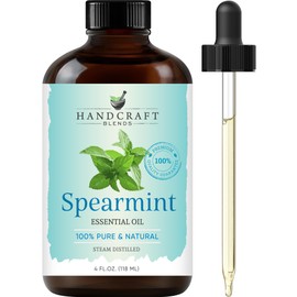 Handcraft Blends Spearmint Essential Oil – Huge 4 Fl Oz – 100% Pure and Natural – Premium Grade Essential Oil for Diffuser and Aromatherapy, Skin, Massage, Candle and Soap Making Fragrance