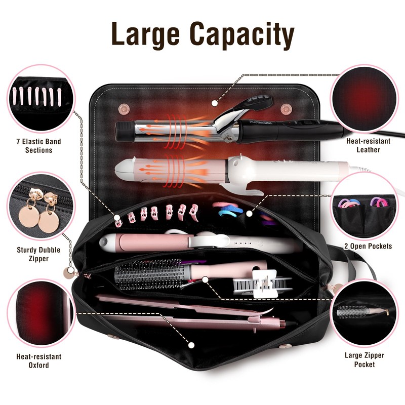 SS Hair Tools Travel Bag and Heat Resistant Mat for
