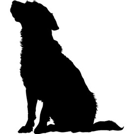 'Silhouette of Dog Sitting' Rubber Stamp - Unmounted Design for Crafting & Scrapbooking, A8 (RS00054622)