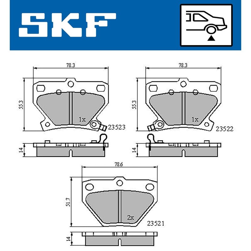 SKF VKBP 90559 A Brake Pad Set, Disc Brake