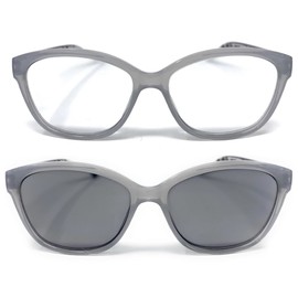 The Fancy Photochromic Reading Glasses + 3.00 Grey with Smoke