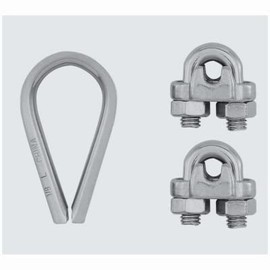 National Hardware N100-349 Cable Clamp Kit, Stainless Steel, 3/32 x 1/8 In. - Quantity 5